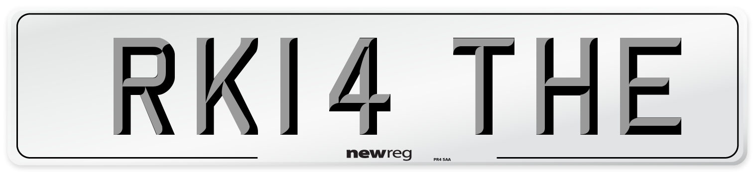 RK14 THE Number Plate from New Reg